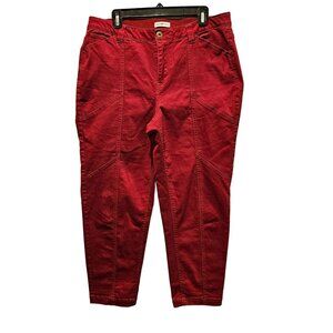 Catherines Pants Womens 14/16WP Petite Maroon Stretch Ankle Comfort Waist